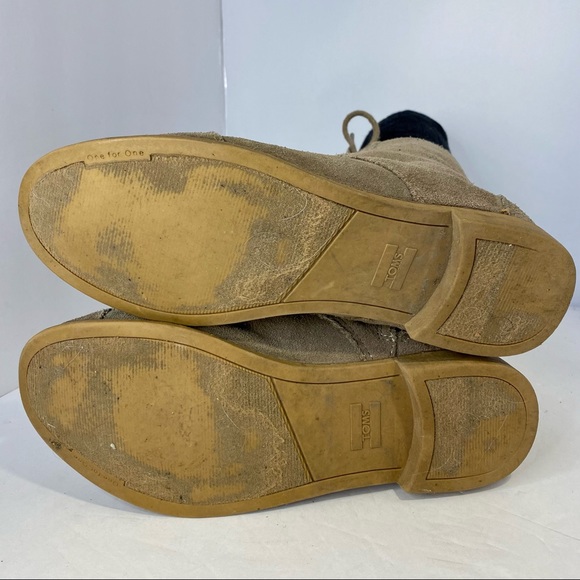 TOMS tan suede lace up boots size 8.5 - Picture 5 of 5